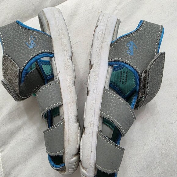 See Kai Run Kids Sandals Size 6 Grey Blue Adjustable Straps - Picture 3 of 5